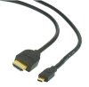 GEMBIRD Kabel HDMI-HDMI micro 3m, 1.3, M/M stíněný, zlacené kontakty, černý