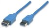 MANHATTAN Kabel USB 3.0 A-A prodlužovací 3m, modrý