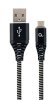 GEMBIRD Kabel USB 2.0 AM na MicroUSB (AM/BM), 1m, opletený, černo-bílý, blister, PREMIUM QUALITY