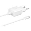 Samsung cestovní nabíječka EP-T1510XWE, PD, 15W, kabel USB-C, bílá