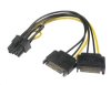 AKASA adaptér napájecí na 6+2pin PCIe (2xSATA male power to a 6+2pin PCIe female connector)