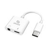 AKASA adaptér USB-C to 3.5mm Jack & PD 15W Nabíjecí port, bílá