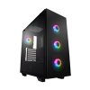 Fortron skříň Midi Tower CMT512 Black, 4 x A.RGB LED fan, průhledná bočnice