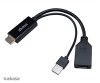 AKASA kabel  redukce HDMI na DisplayPort, with USB power cable 4K@60Hz, 25cm