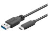 PremiumCord Kabel USB 3.1 konektor C/male - USB 3.0 A/male, černý, 1m