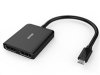 PREMIUMCORD MST Adaptér USB3.1 typ-C - 2x DisplayPort, rozšíření+zrcadlení+2 obrazy, 4K*2K@30Hz