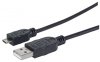 MANHATTAN Kabel propojovací USB 2.0  A Male / Micro-B Male, 0.5m, černý