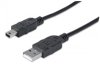 MANHATTAN Kabel USB 2.0 A-mini B propojovací 1,8m