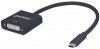 MANHATTAN převodník z USB 3.1 na DVI (Type-C Male to DVI Female, Black)