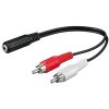 PremiumCord Kabel Jack 3,5mm-2xCINCH F/M 20cm