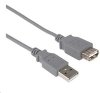 PREMIUMCORD Kabel USB 2.0 A-A 5m, prodlužovací (M/F) šedý