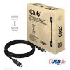 Club3D kabel USB4 Gen2x2 Typ-C, Oboustranný USB-IF Certifikovaný data kabel, Data 20Gbps, PD 240W(48V/5A) EPR M/M 2m