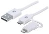 MANHATTAN i-Lynk Charge/Sync Cable, USB A to micro-USB and 8-pin, 1m (3.3 ft.) bílý/white