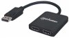 Manhattan rozbočovač, MST hub DisplayPort na Dual HDMI (M/F), černá