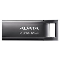 ADATA Flash Disk 64GB UR340, USB 3.2 Dash Drive, kov lesklá černá