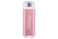 TRANSCEND Externí SSD ESD300P 512GB, External SSD, USB 10Gbps, Type C, růžová