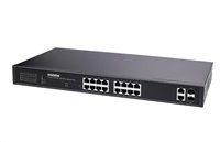 Vivotek PoE switch AW-GEL-205A-260, 16xGE PoE(802.3af/at/bt, PoE budget 260W), 2xGbE RJ-45, 2xSFP 100M/1G slot