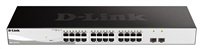 D-Link DGS-1210-26 26-port Gigabit Smart+ Switch, 24x GbE, 2x SFP, fanless