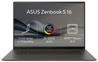 ASUS NTB Zenbook S (UM5606WA-OLED221X), AI 9 HX 370,16" 2880x1800,32GB,1TB M.2 SSD,AMD Radeon Graphics,W11Pro, Gray