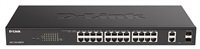 D-Link DGS-1100-26MPV2 26-Port PoE+ Gigabit Smart Managed Switch, 24x PoE gigabit, 2x RJ45/SFP, PoE budget 370W