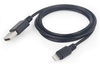 GEMBIRD USB 2.0 Lightning (IP5 a vyšší) nabíjecí a synchronizační kabel, 1m, černý