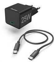 Hama set: rychlá USB nabíječka USB-C PD/QC 25 W + kabel USB C-C 1,5 m