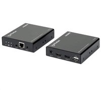 Manhattan prodlužovací sada, 1080p HDMI KVM over IP Extender Kit, černá