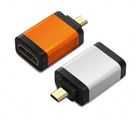 PremiumCord adaptér HDMI A - micro HDMI D (F/M), oranžová