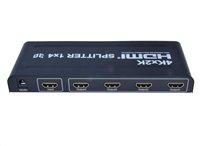 PremiumCord HDMI splitter 1-4 porty, kovové pouzdro, 4K, FULL HD, 3D