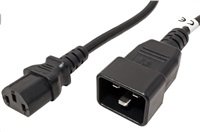 PREMIUMCORD Kabel síťový propojovací 230V 10A 3m, konektory IEC 320 C13 - IEC 320 C20