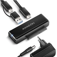 AXAGON ADSA-FPX, USB-C 10Gbps - SATA 6G, 2.5"/3.5" SSD/HDD FAST PORT X adaptér, vč. AC napáječe