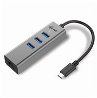 i-tec USB-C Metal 3-portový HUB s Gigabit Ethernet adapterem