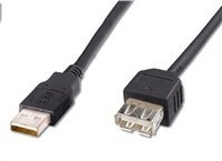 PremiumCord USB 2.0 kabel prodlužovací, A-A, 2m černá