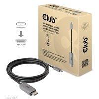 Club3D kabel USB-C na HDMI, 4K120Hz 8K60Hz HDR10 s DSC1.2, Aktivní kabel, M/M, 3m