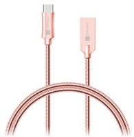 CONNECT IT Wirez Steel Knight USB-C (Type C) - USB-A, metallic rose-gold, 1 m