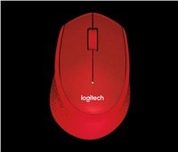 Logitech Wireless Mouse M330 Silent Plus, red