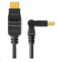 PREMIUMCORD Kabel HDMI 3m High Speed + Ethernet (v1.3), otočné zlacené konektory