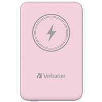 VERBATIM Powerbanka Charge 'n' Go, Magnetická, 10000 mAh, USB-C, Růžová