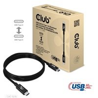 Club3D kabel USB4 Gen3x2 Typ-C, Oboustranný USB-IF Certifikovaný data kabel, Data 40Gbps, PD 240W(48V/5A) EPR M/M 1m