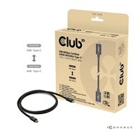 Club3D Kabel USB4 v2 Typ-C, 80Gbps, Certifikovaný kabel, 4K540Hz, 16K60Hz, PD 240W, 1m