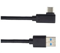 PREMIUMCORD Kabel USB typ C/M zahnutý konektor 90° - USB 3.0 A/M, 2m