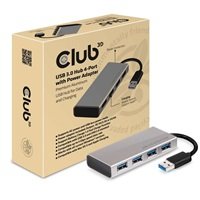 Club3D Rozbočovač, USB 3.1, 4 porty s napájecím adaptérem