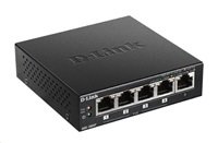 D-Link DGS-1005P 5-port Gigabit Desktop PoE+ Switch, 4 porty jsou PoE+, PoE budget 60W