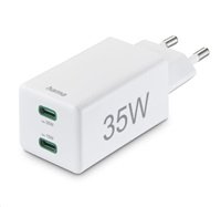 Hama rychlá USB nabíječka, 2x USB-C PD/QC, 35 W