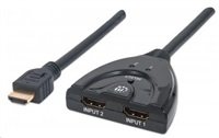 MANHATTAN 2-Port HDMI Switch, Integrated Cable, 1080p