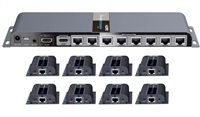 PremiumCord HDMI 1-8 splitter+extender po CAT6/6a/7, FULL HD, 3D