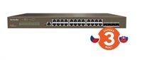 Tenda TEG3328F - L2 Managed Gigabit Switch, 24x RJ45 10/100/1000 Mb/s, 4x SFP 1 Gb/s