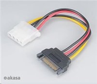 AKASA kabel  SATA redukce napájení na 4pin Molex, 15cm