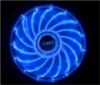 AKASA ventilátor Vegas 120x120x25mm, 1200RPM podsvícený, 15xLED, modrý