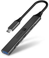 CONNECT IT USB-C hub, (1xUSB-A 3.0, 3xUSB-A 2.0), externí, antracitová